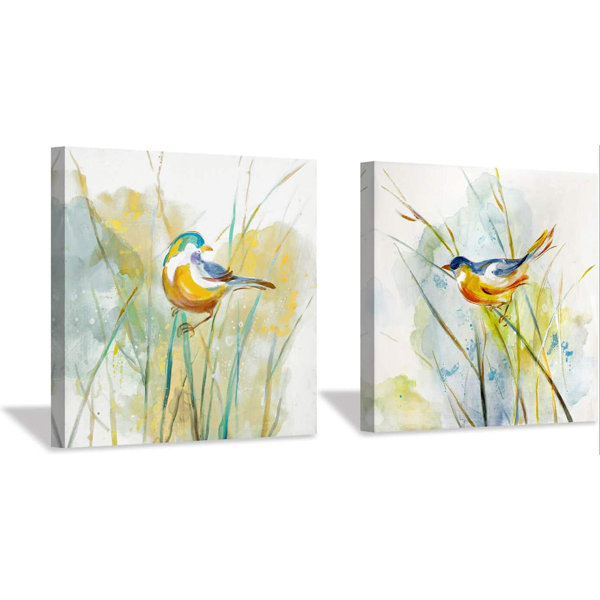 Red Barrel Studio® Birds 2 Piece Wrapped Canvas Graphic Art Set Wayfair Canada